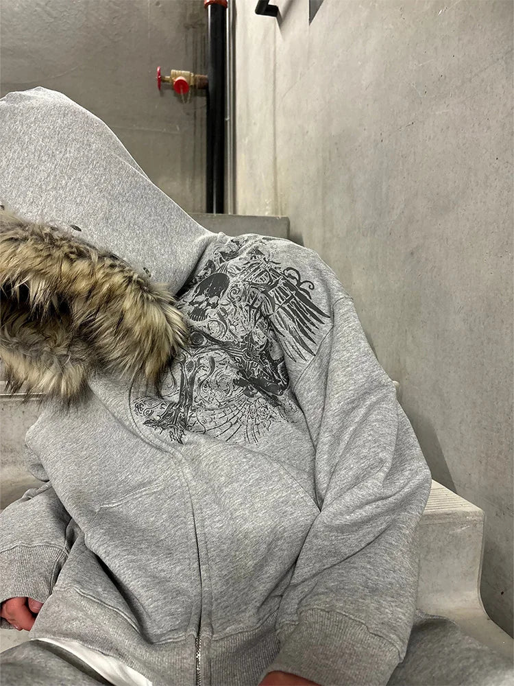 Frostbite Faux Fur-Trim Zip Hoodie
