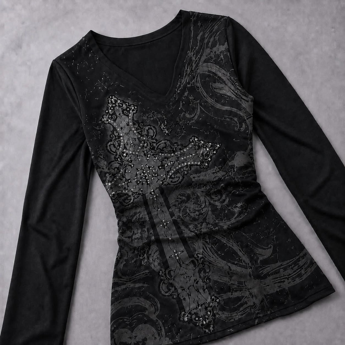 Nocturne Cross Long-Sleeve Top