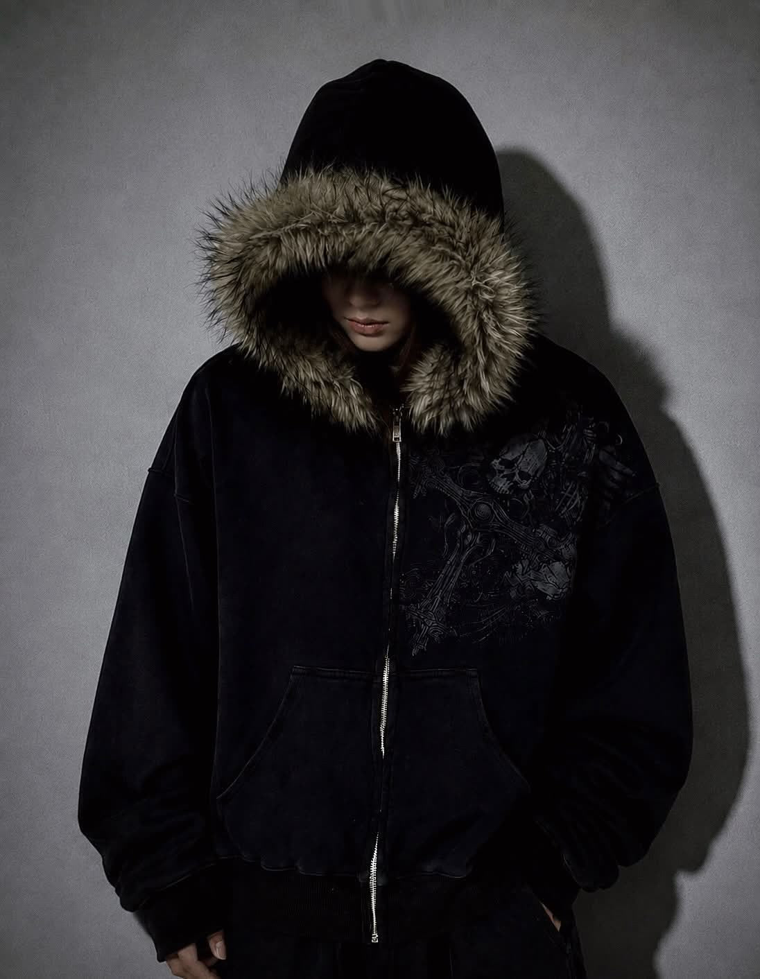 Frostbite Faux Fur-Trim Zip Hoodie
